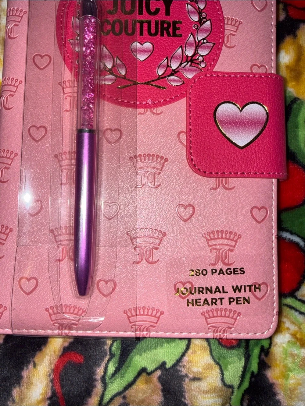Juicy Couture Pink Heart Notebook with Matching Pink Pen